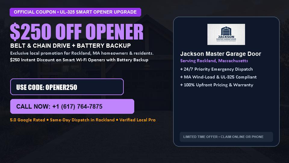 Jackson Master Garage Door $250 OFF Premium LiftMaster Opener Installation in Rockland, MA
