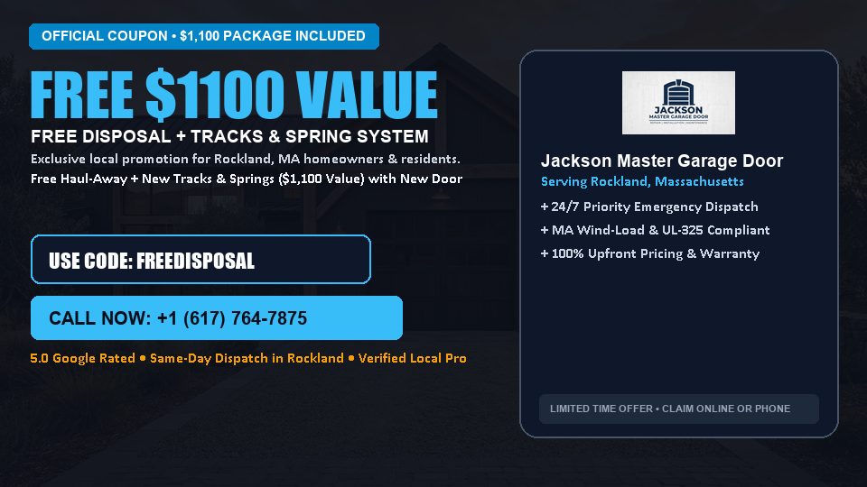 Jackson Master Garage Door FREE Haul-Away & Heavy-Duty Tracks with New Door in Rockland, MA